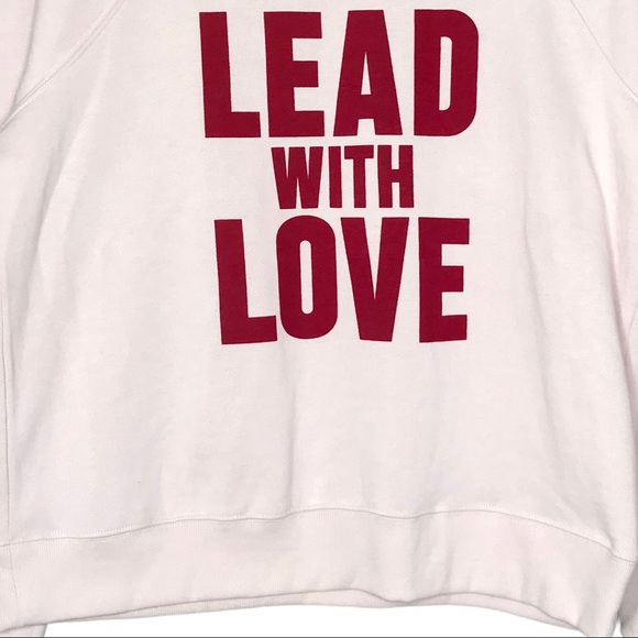 Rebecca Minkoff Lead with Love Lettering Sweatshirt Long Sleeve Crew Neck Top M - Picture 12 of 12